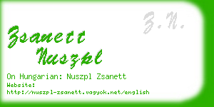 zsanett nuszpl business card